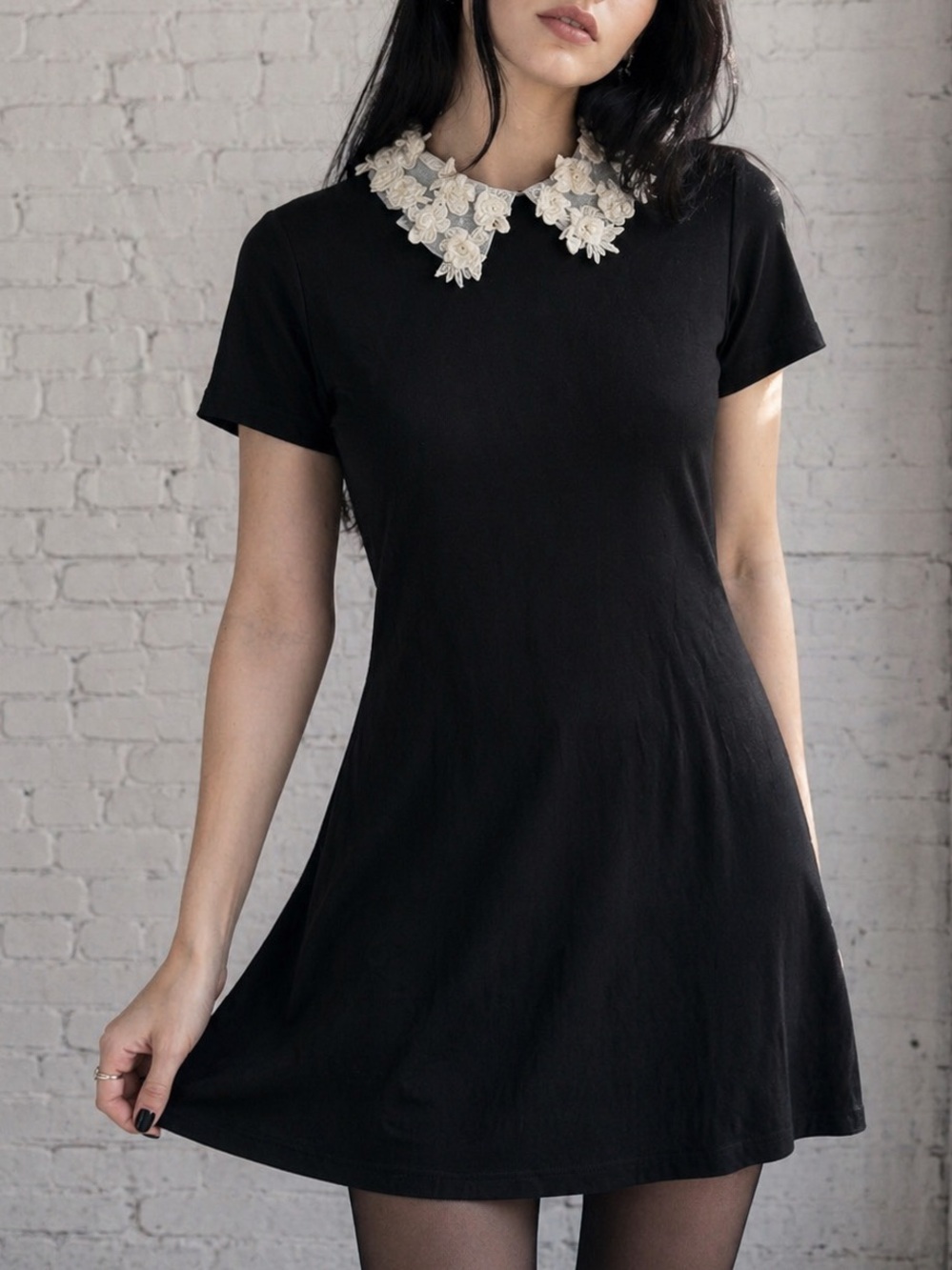 Aqua Bloomingdale's Lace Collar Dress